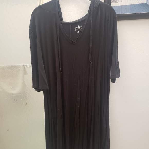 Black Hooded Dress - Picture 1 of 4